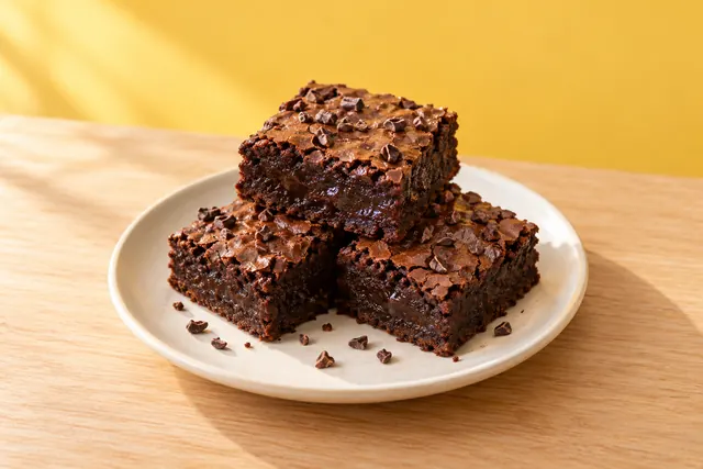 Mint chocolate brownies on a plate
