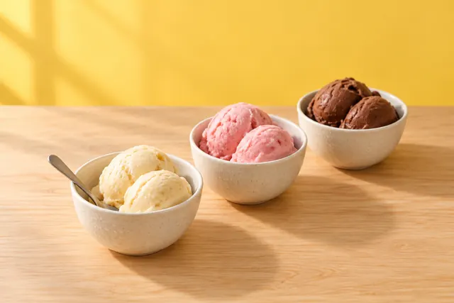 Three scoops of banana nice cream
