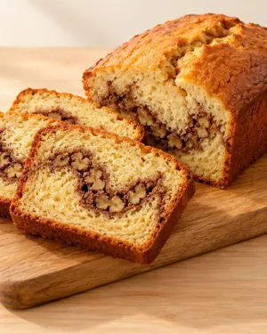 A slice of swirl cake